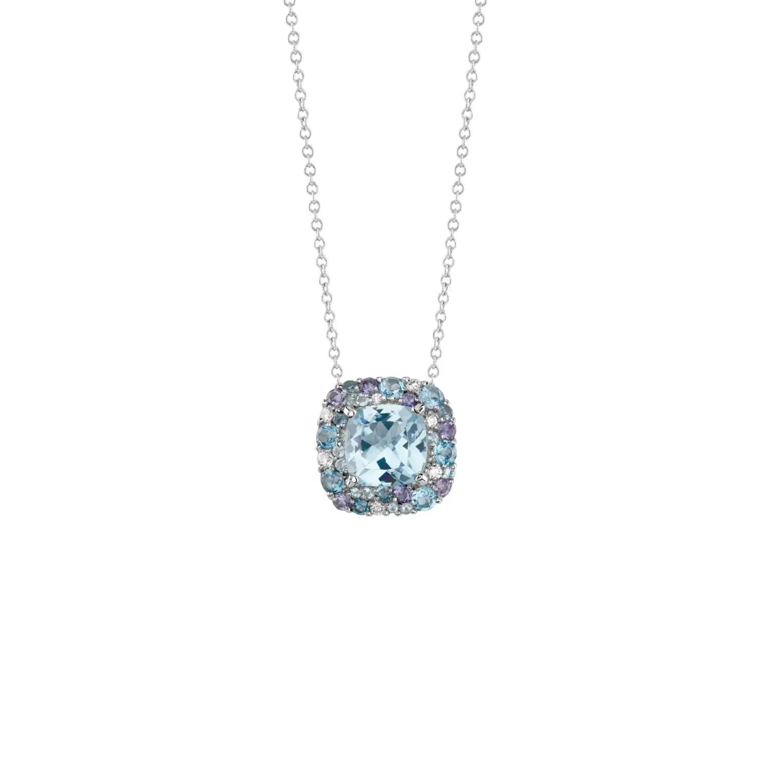 Salvini Damiani Linea BONBON - Collana in oro bianco con diamanti e topazi