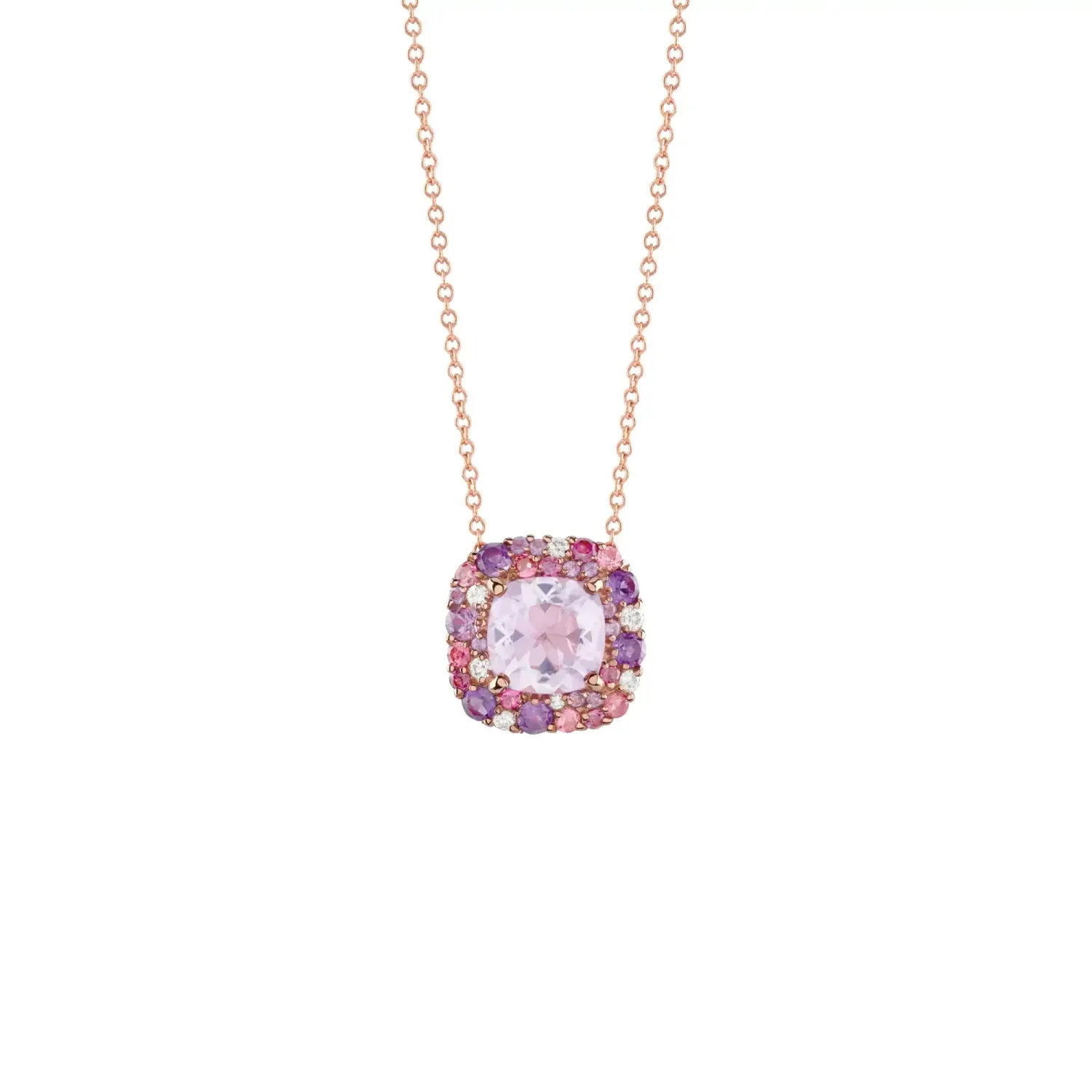 Salvini Damiani Linea BONBON - Collana in oro rosa con diamanti e ametista