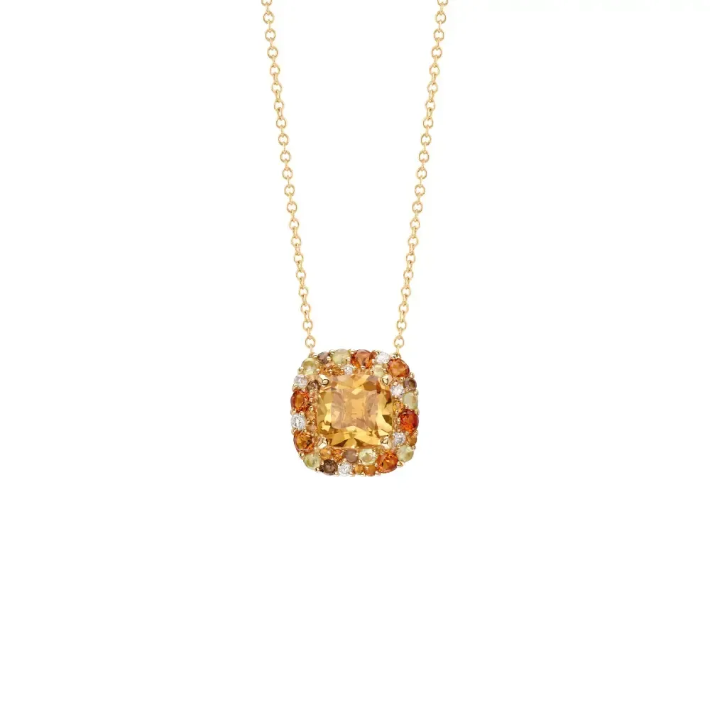 Salvini Damiani Linea BONBON - Collana in oro giallo con diamanti e quarzo
