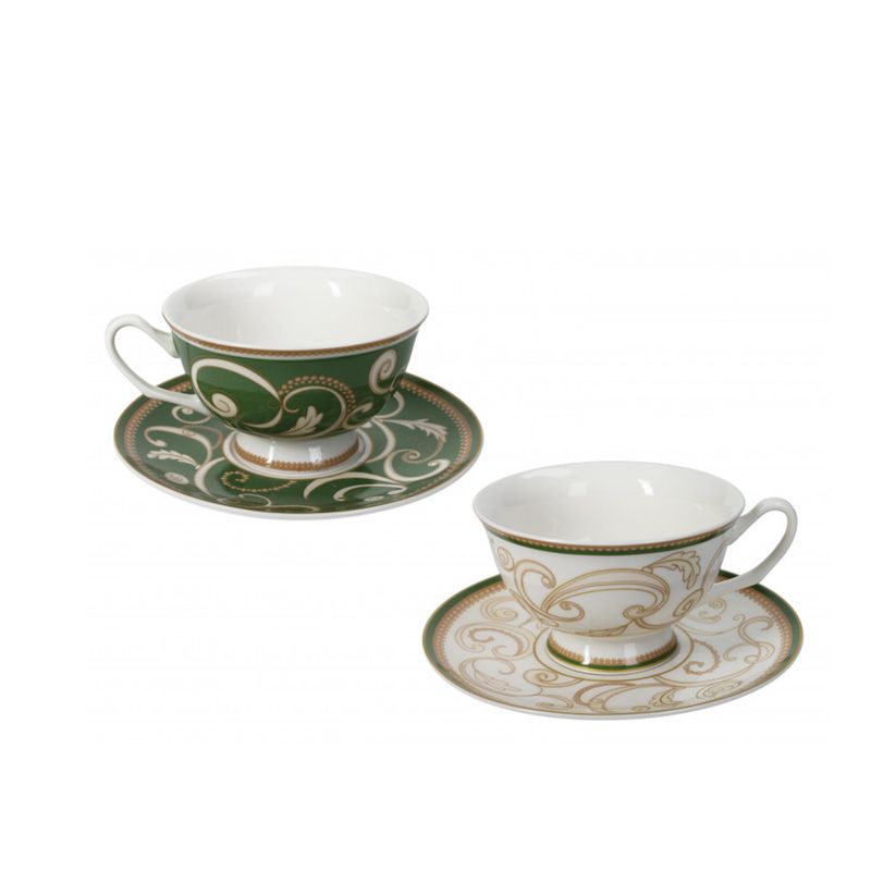 Brandani 'Filo D'Oro' Set 2 pezzi tazze da Thè in porcellana Brandani 'Filo D'Oro' Set 2 pezzi tazze da Thè in porcellana