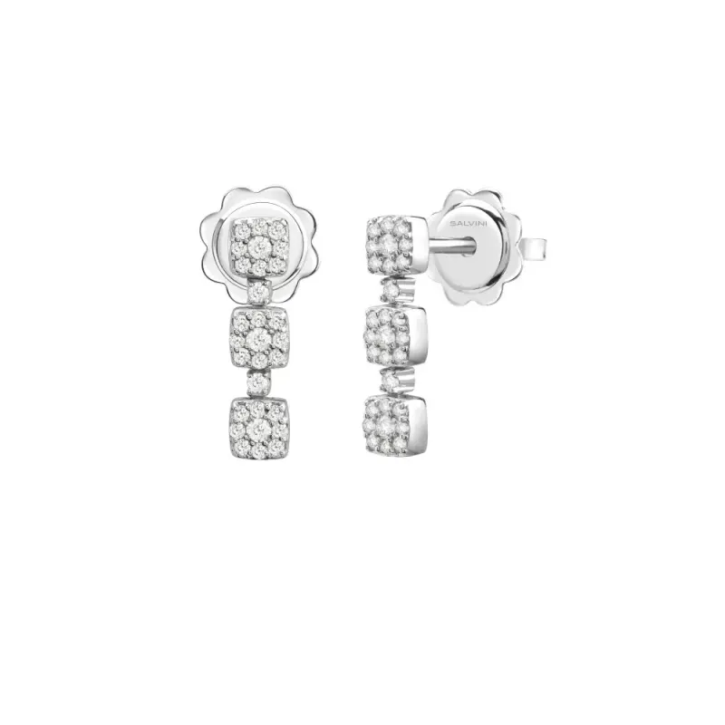 Salvini Damiani Linea BAGLIORI - Orecchini pendenti in oro bianco con diamanti ct. 0.29