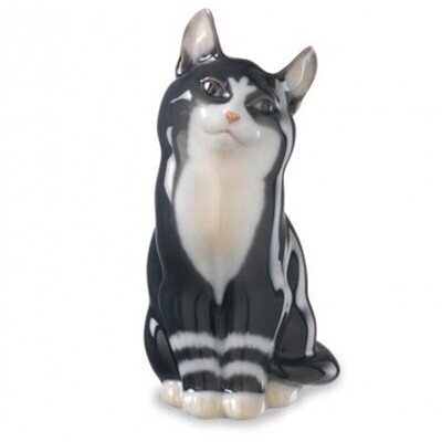 Royal Copenhagen Statuina gatto grigio seduto