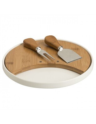 BRANDANI TAGLIERE FORMAGGI IN PORCELLANA E BAMBOO CON 2 COLTELLI IN ACCIAIO INOX BRANDANI TAGLIERE FORMAGGI IN PORCELLANA E BAMBOO CON 2 COLTELLI IN ACCIAIO INOX