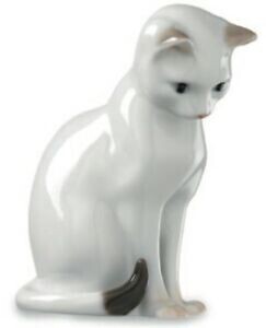 Royal Copenhagen statuina Gatto bianco seduto