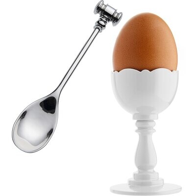 Alessi portauovo con cucchiaino Dressed bianco