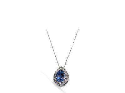 Bibigì Collana in oro bianco 18 kt con Zaffiro e Diamanti