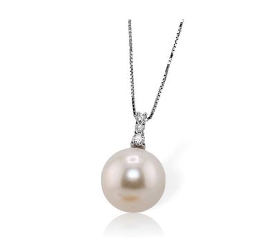 Bibigì Collana in oro bianco 18 kt con Perla Akoya e Diamanti - Varie Misure