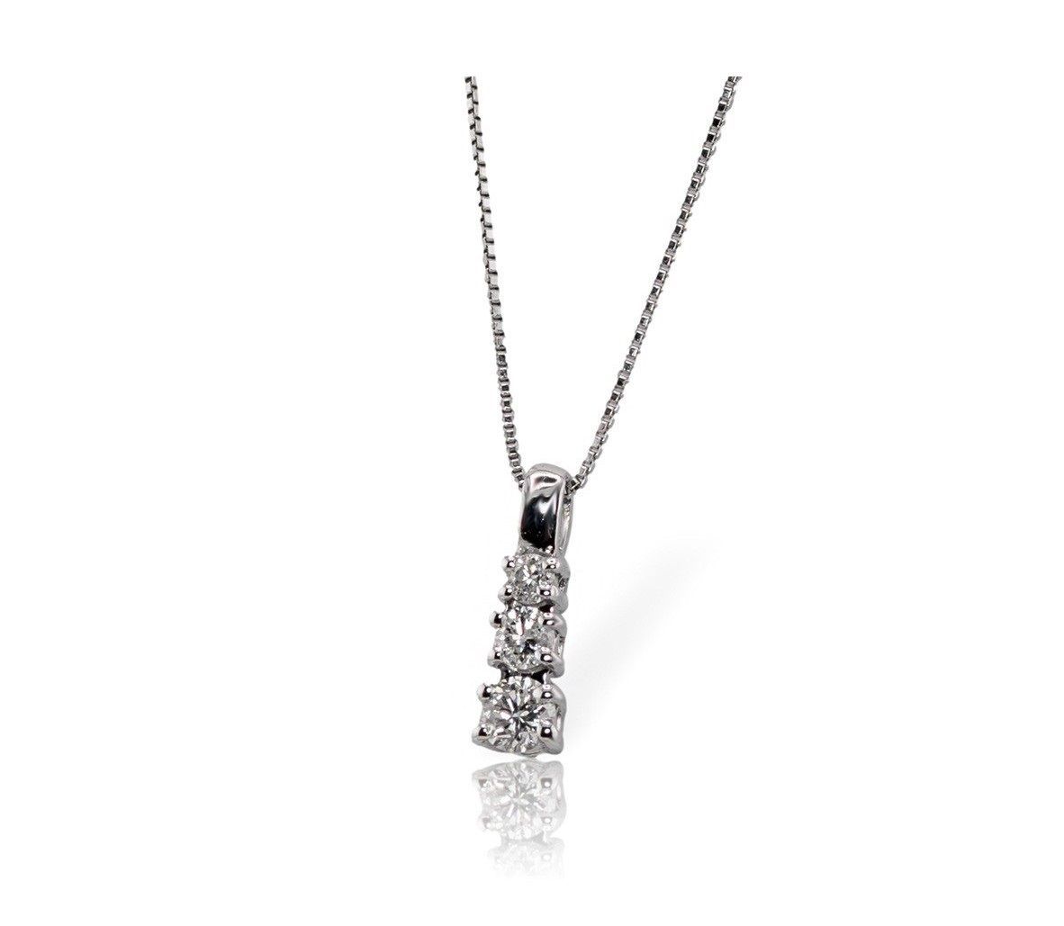 Bibigì Collana in ro bianco 18 kt con Trilogy di Diamanti - Varie carature Bibigì Collana in ro bianco 18 kt con Trilogy di Diamanti - Varie carature