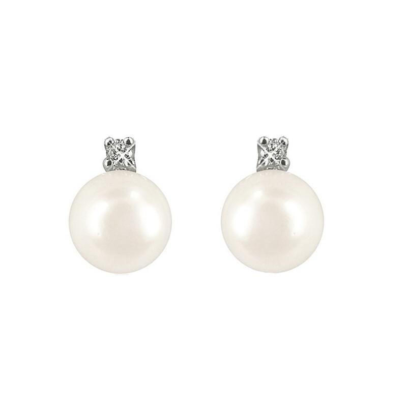 Bibigì Orecchini in Oro Bianco 18 kt con Perle Akoya e Brillanti - Varie Misure Bibigì Orecchini in Oro Bianco 18 kt con Perle Akoya e Brillanti - Varie Misure
