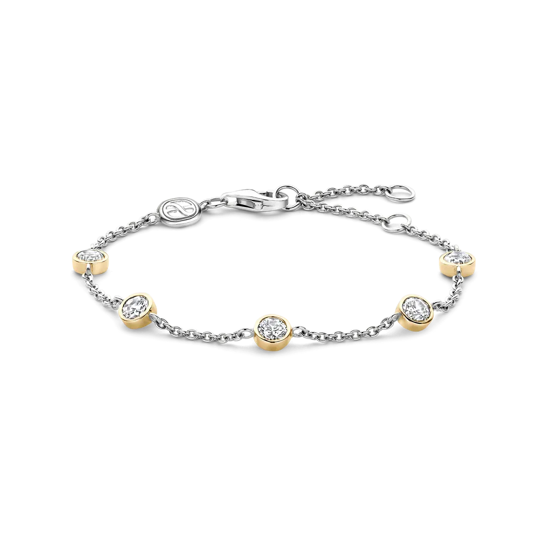 TI SENTO Milano | Bracciale bicolore in argento 925 placcato in rodio giallo e zirconi TI SENTO Milano | Bracciale bicolore in argento 925 placcato in rodio giallo e zirconi