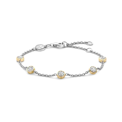 TI SENTO Milano | Bracciale bicolore in argento 925 placcato in rodio giallo e zirconi