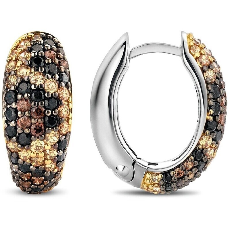TI SENTO Milano | Orecchini boccolette in argento sterling 925 con zirconi colorati