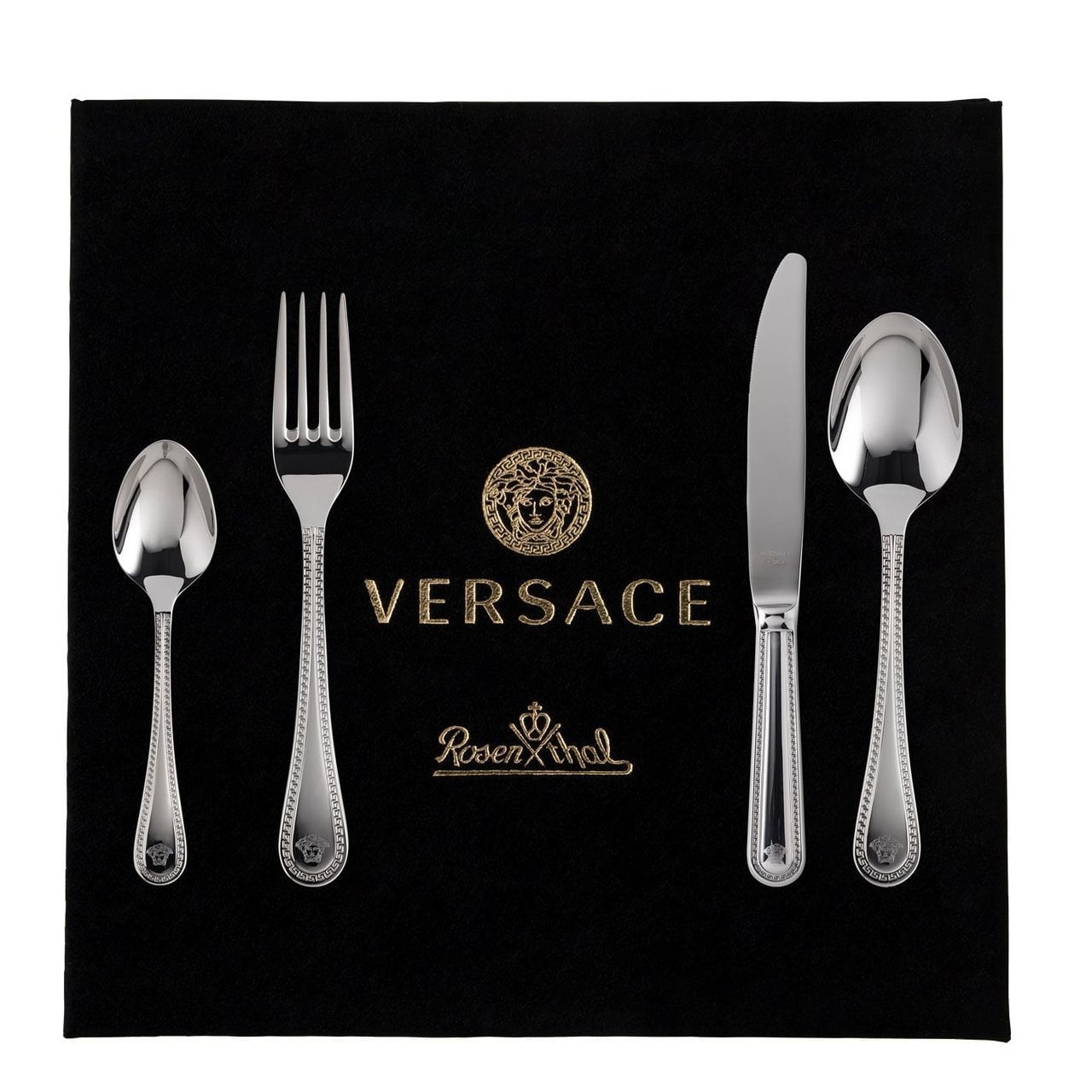 Versace Greca Stainless steel Posto Tavola 4 pezzi Versace Greca Stainless steel Posto Tavola 4 pezzi