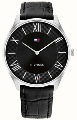 TOMMY HILFIGER OROLOGIO UOMO BECKER 43 mm Pelle Nero