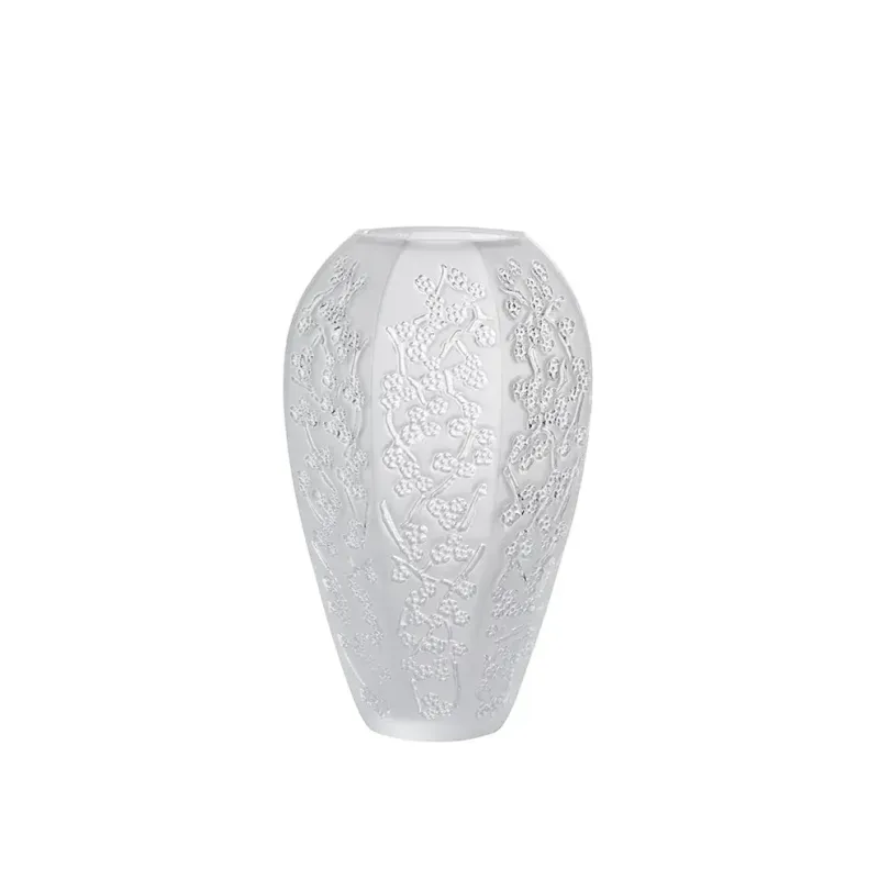 LALIQUE SAKURA VASE CLEAR CRYSTAL LALIQUE SAKURA VASE CLEAR CRYSTAL