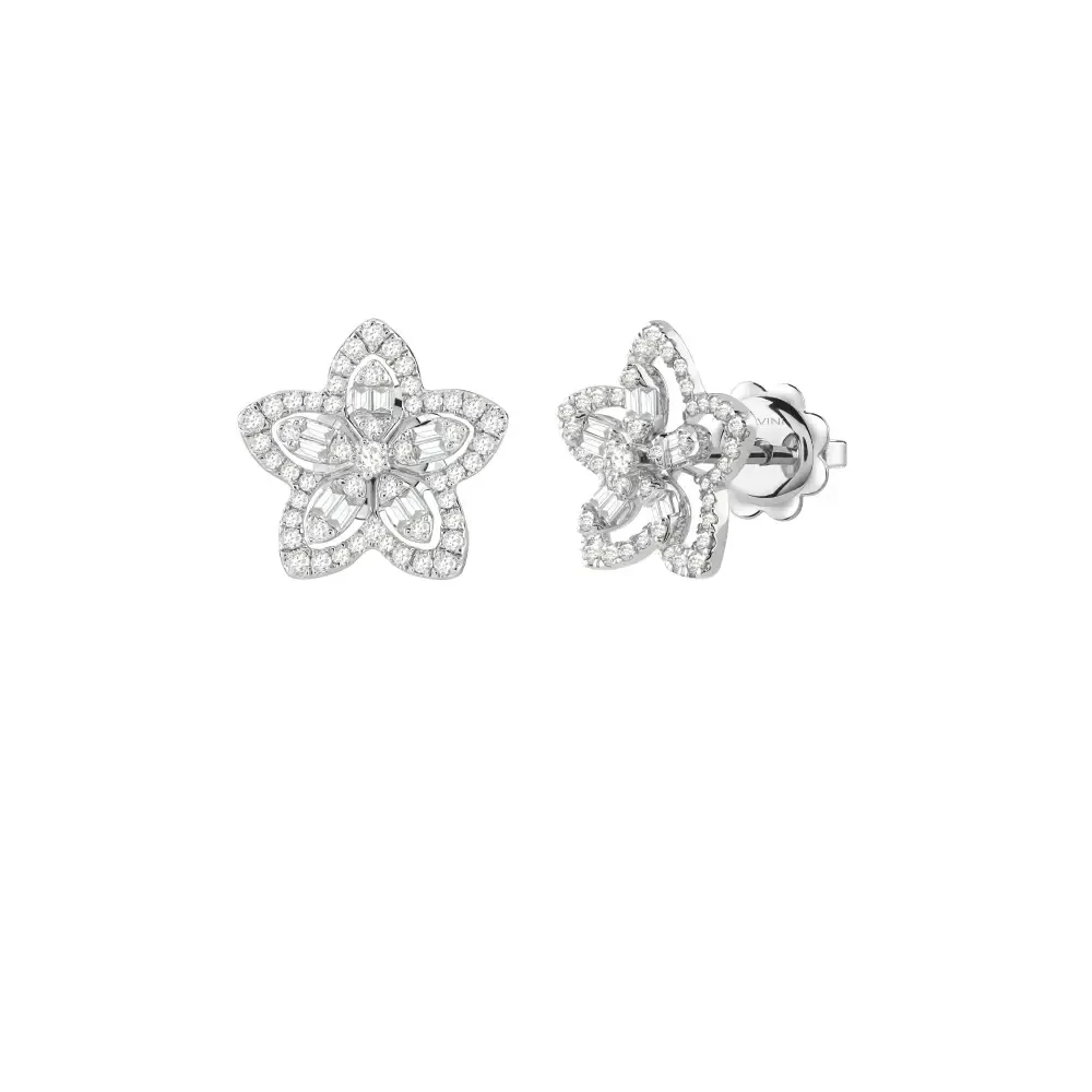 Salvini Damiani Linea MAGIA GARDEN - Orecchini in oro bianco con diamanti ct. 0.45