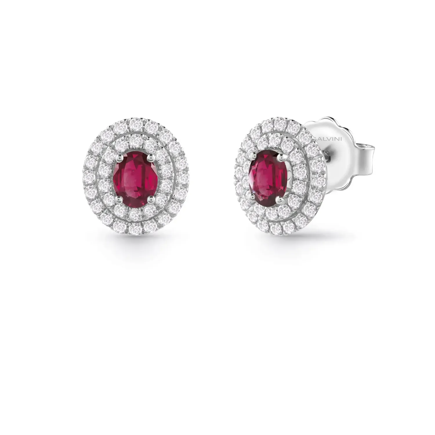 Salvini Damiani Linea DORA - Orecchini in oro bianco con diamanti e rubini Salvini Damiani Linea DORA - Orecchini in oro bianco con diamanti e rubini