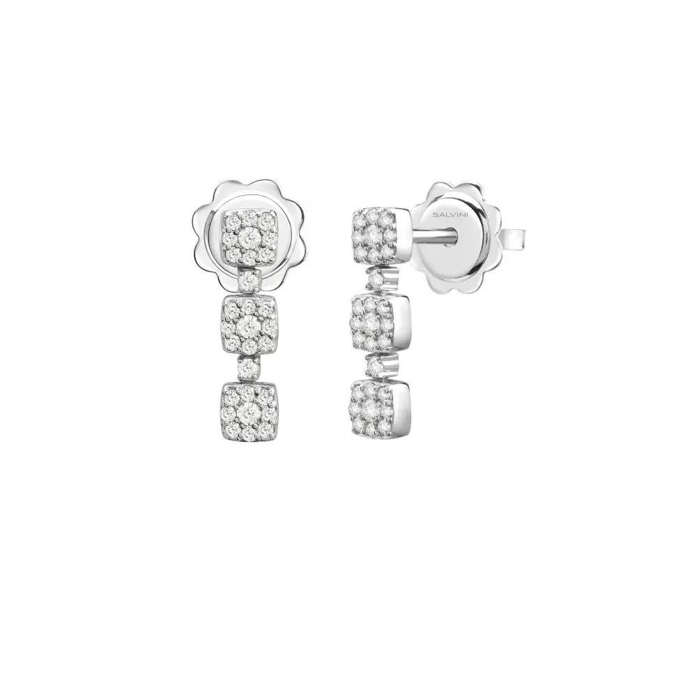 Salvini Damiani Linea BAGLIORI - Orecchini pendenti in oro bianco con diamanti ct. 0.29 Salvini Damiani Linea BAGLIORI - Orecchini pendenti in oro bianco con diamanti ct. 0.29
