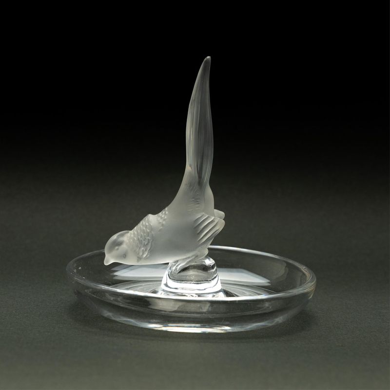 Lalique "Bird Pin Tray" - Svuota tasche con gufetto