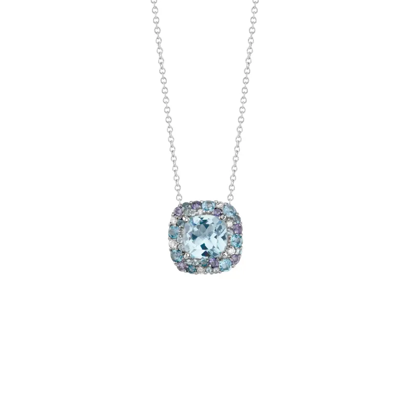 Salvini Damiani Linea BONBON - Collana in oro bianco con diamanti e topazi