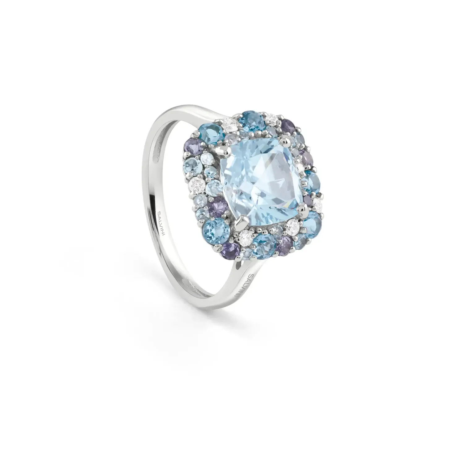 Salvini Damiani Linea BONBON - Anello in oro bianco con diamanti e topazi Salvini Damiani Linea BONBON - Anello in oro bianco con diamanti e topazi