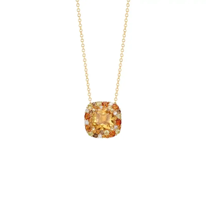 Salvini Damiani Linea BONBON - Collana in oro giallo con diamanti e citrino
