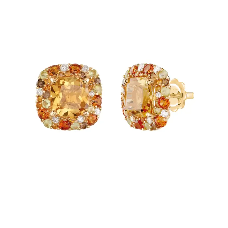 Salvini Damiani Linea BONBON - Orecchini in oro giallo con diamanti e citrino Salvini Damiani Linea BONBON - Orecchini in oro giallo con diamanti e citrino