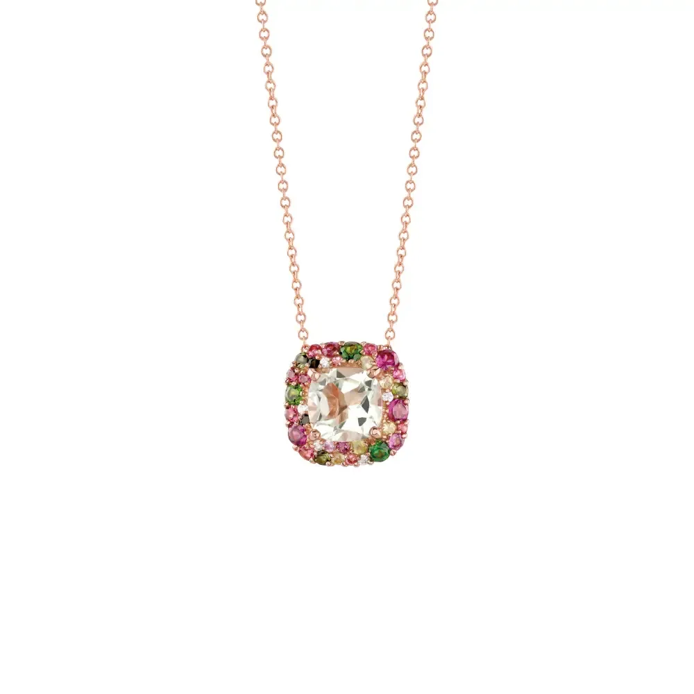 Salvini Damiani Linea BONBON - Collana in oro rosa con diamanti e parasiolite Salvini Damiani Linea BONBON - Collana in oro rosa con diamanti e parasiolite
