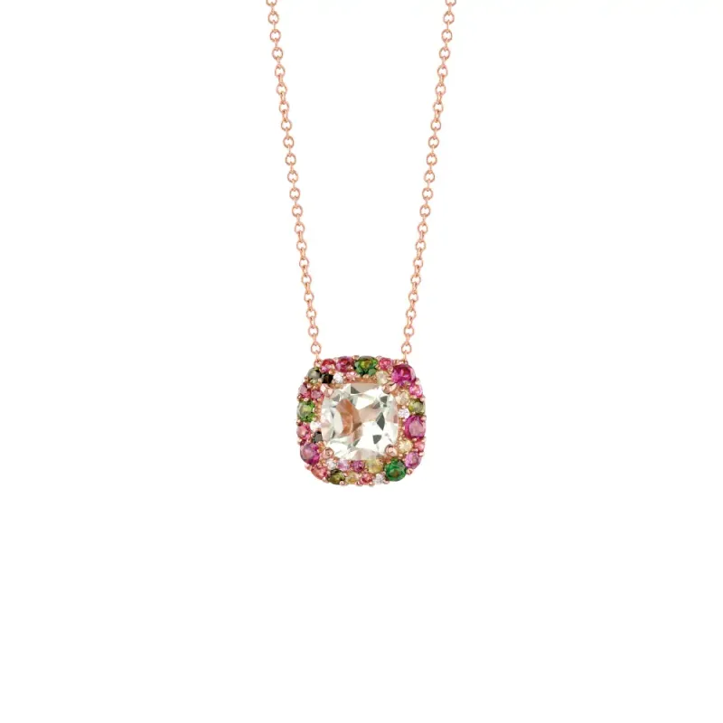 Salvini Damiani Linea BONBON - Collana in oro rosa con diamanti e parasiolite