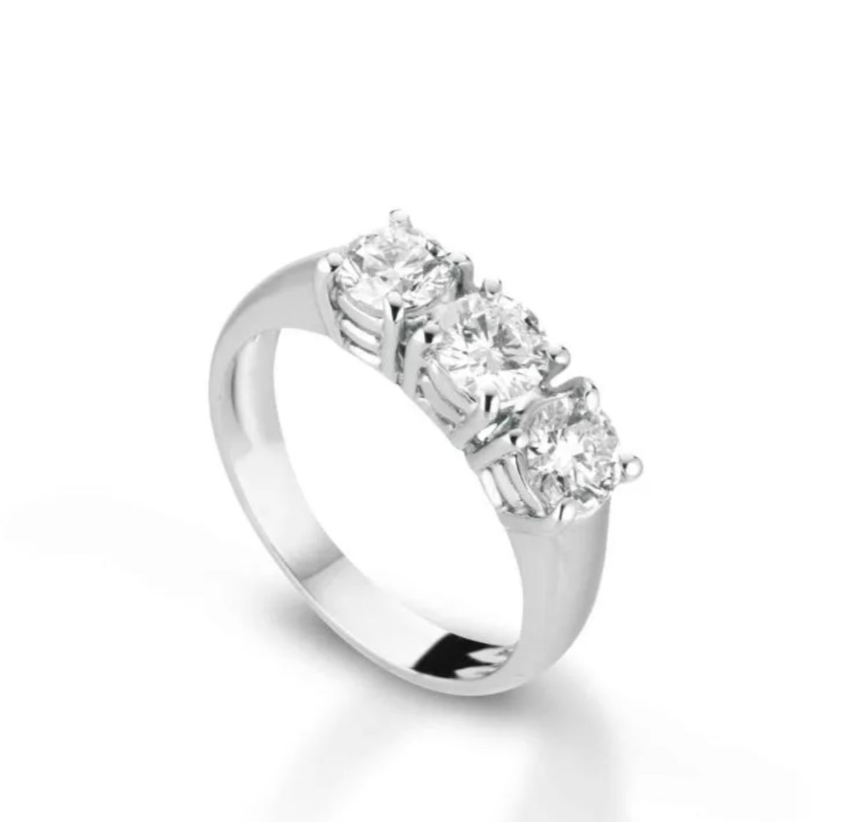Crusado | Anello Trilogy in oro bianco 18 kt con diamanti ct. 0,24