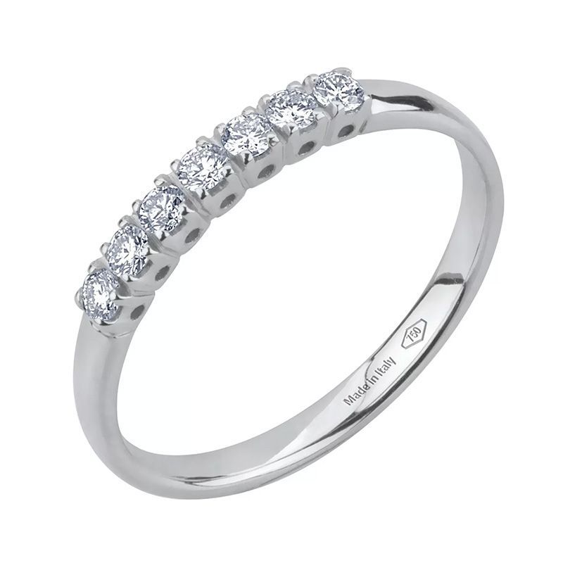 Bibigì Anello Veretta 7 Brillanti in oro bianco 18 kt Bibigì Anello Veretta 7 Brillanti in oro bianco 18 kt