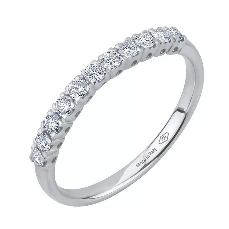 Bibigì Anello Veretta 11 Brillanti in oro bianco 18 kt - Varie carature