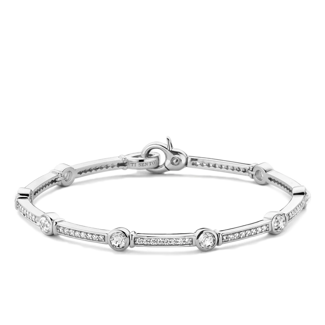 TI SENTO Milano | Bracciale semi rigido in argento 925 e zirconi