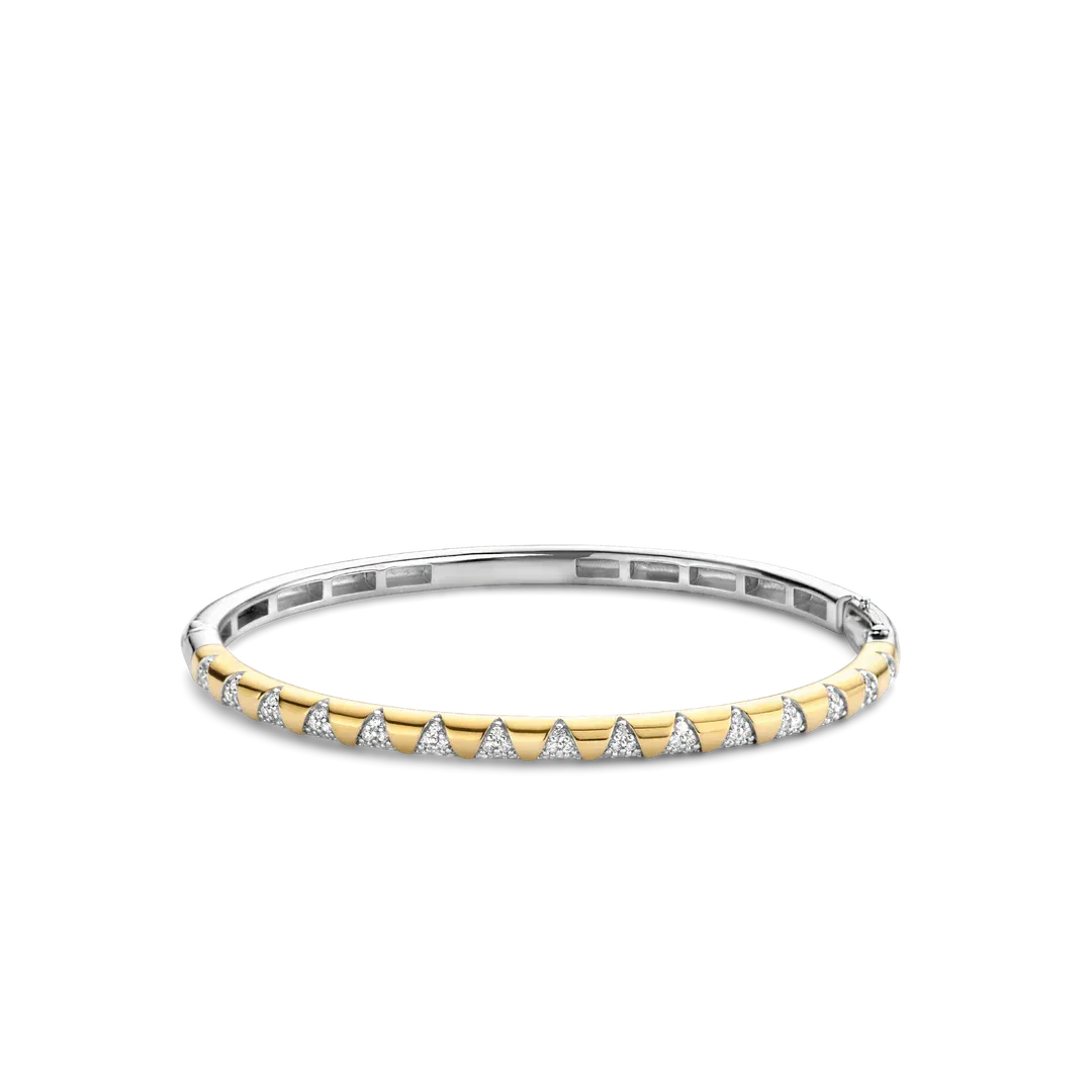 TI SENTO Milano | Bracciale rigido bicolore in argento 925 placcato in oro giallo