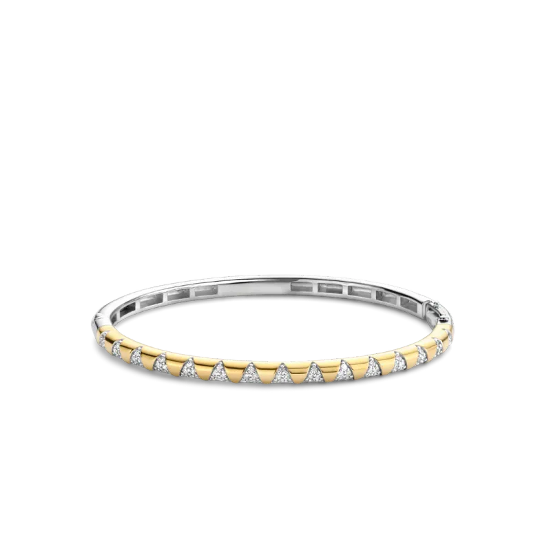 TI SENTO Milano | Bracciale rigido bicolore in argento 925 placcato in oro giallo