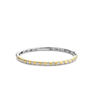 TI SENTO Milano | Bracciale rigido bicolore in argento 925 placcato in oro giallo