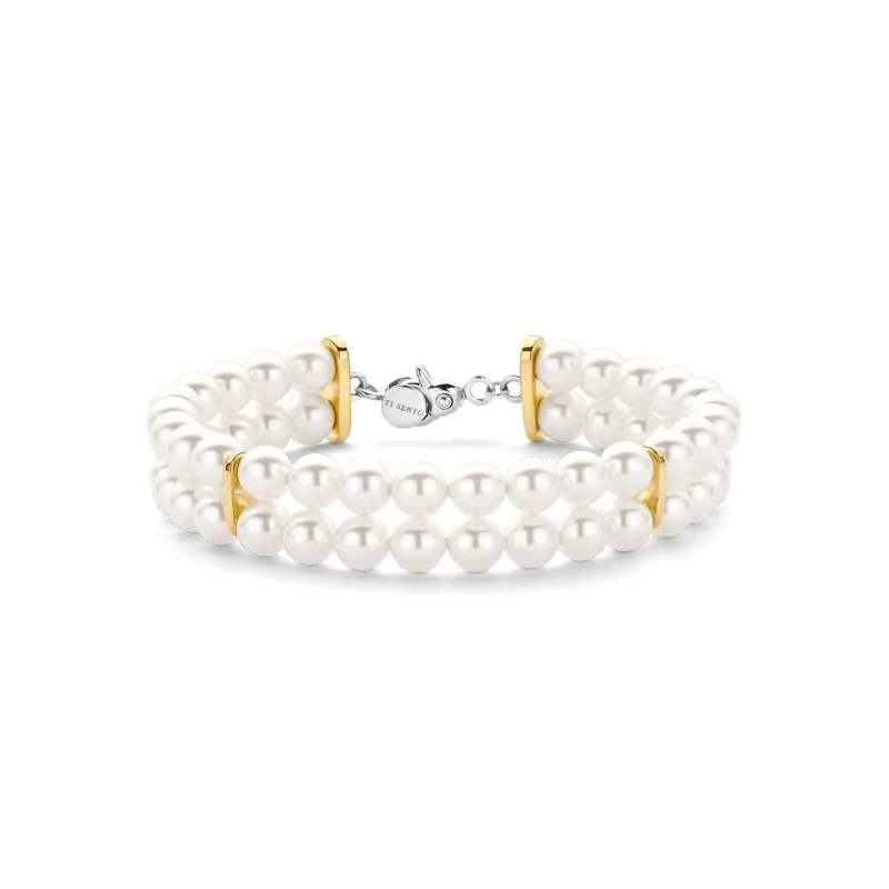 TI SENTO Milano | Bracciale a doppio filo di perle in argento 925