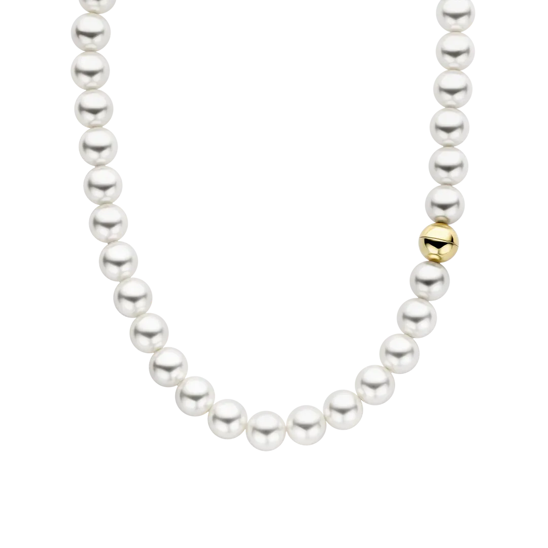 TI SENTO Milano | Collana di perle in argento 925 e susta placcata in oro giallo