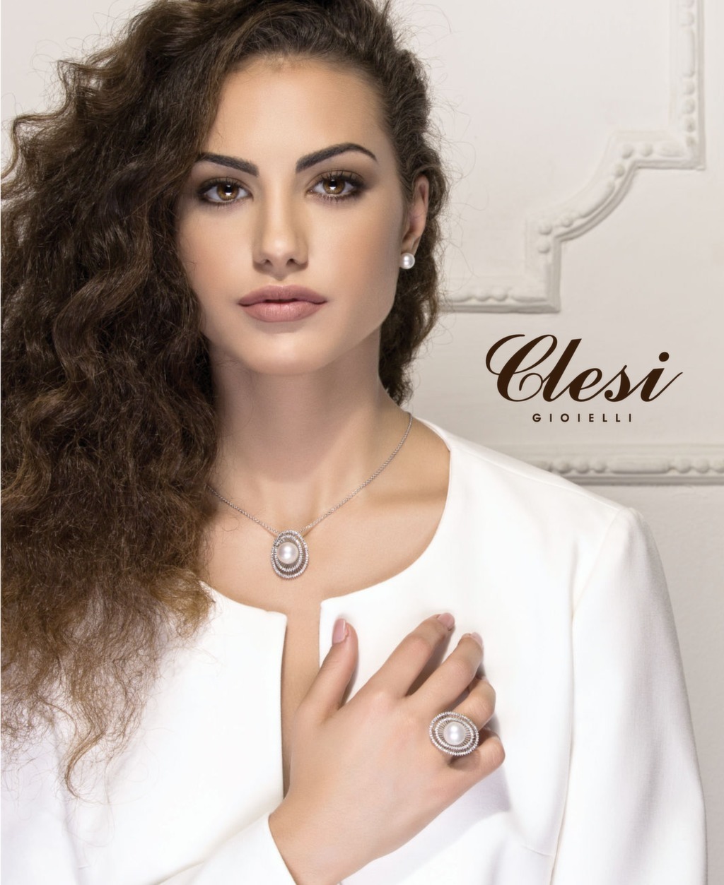 Clesi Gioielli | Linea Riflessi Orecchini punto luce in oro bianco 18 kt con Diamanti 0.05 ct
