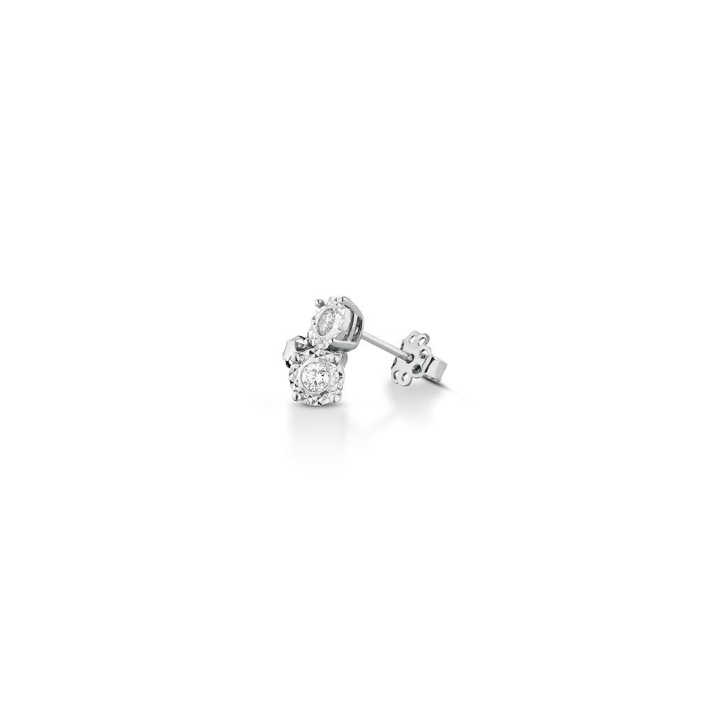 Clesi Gioielli | Linea Riflessi Orecchini punto luce in oro bianco 18 kt con Diamanti 0.05 ct