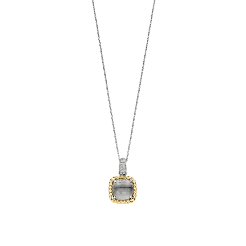 TI SENTO Milano | Collana in argento 925 con zirconi e cristallo fumè