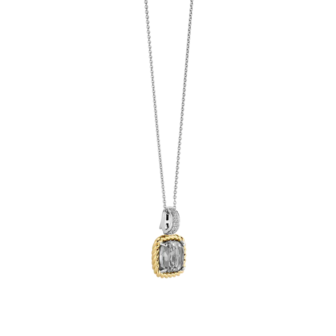 TI SENTO Milano | Collana in argento 925 con zirconi e cristallo fumè