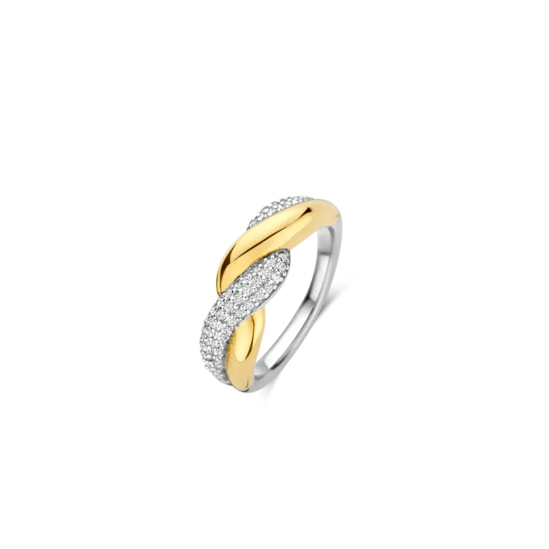 TI SENTO Milano | Anello fascione in argento 925 placcato oro giallo