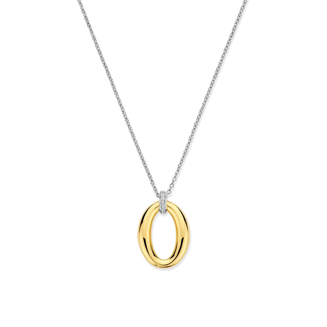 TI SENTO Milano | Collana in argento 925 placcato oro giallo con pendente ovale TI SENTO Milano | Collana in argento 925 placcato oro giallo con pendente ovale