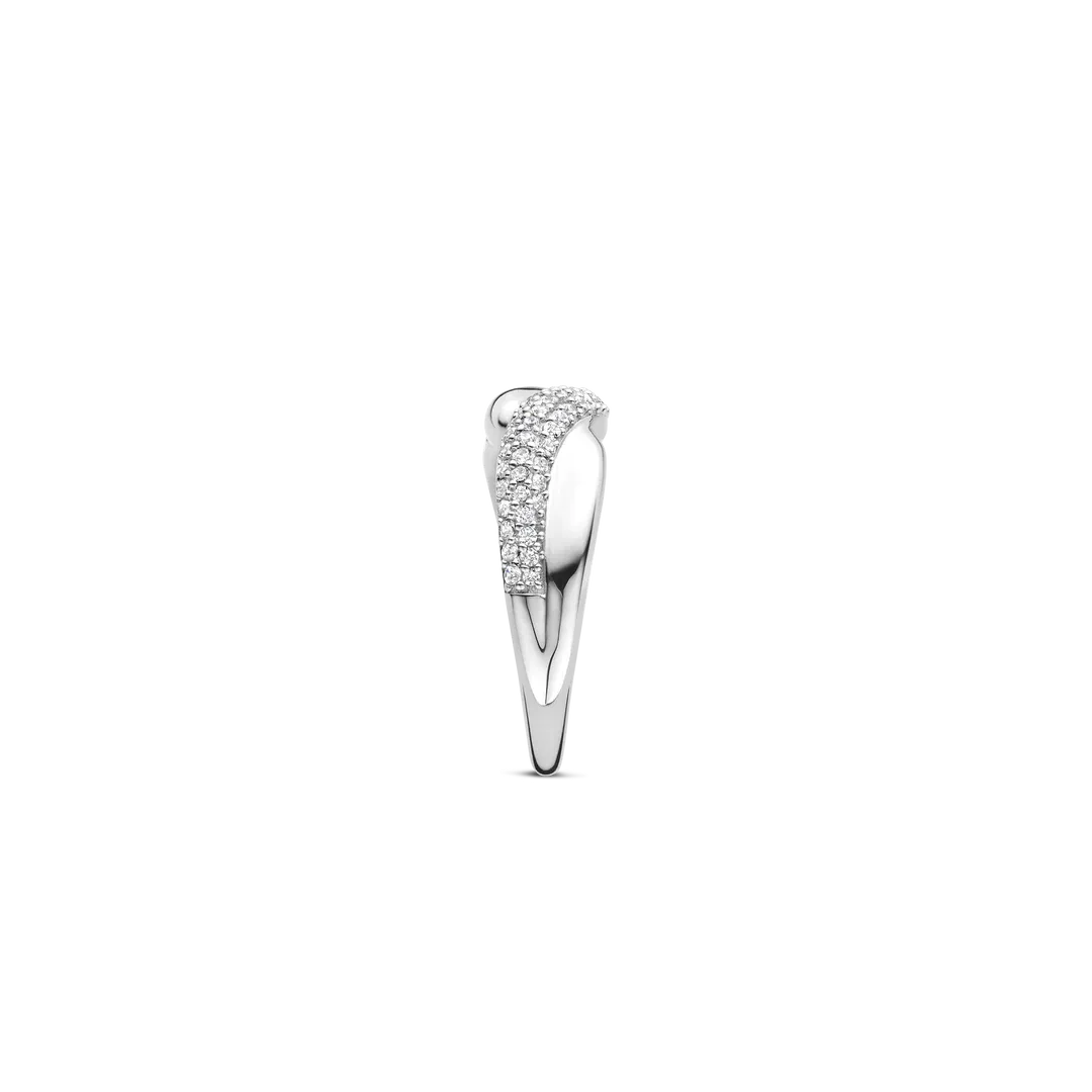TI SENTO Milano | Anello fascione in argento 925 e zirconi