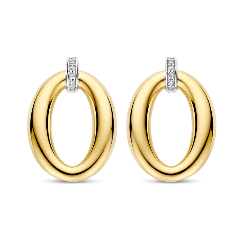 TI SENTO Milano | Orecchini ovali in argento 925 placcato oro giallo TI SENTO Milano | Orecchini ovali in argento 925 placcato oro giallo