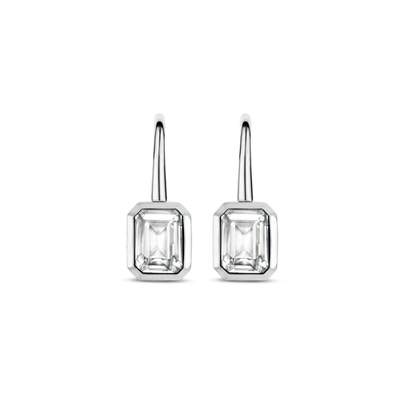 TI SENTO Milano | Orecchini quadrati pendenti in argento 925 con zircone TI SENTO Milano | Orecchini quadrati pendenti in argento 925 con zircone