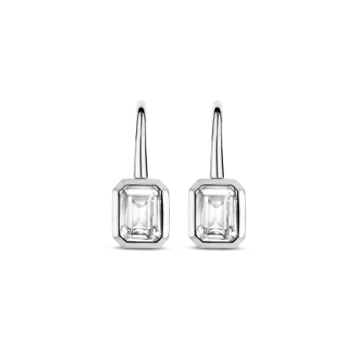 TI SENTO Milano | Orecchini quadrati pendenti in argento 925 con zircone TI SENTO Milano | Orecchini quadrati pendenti in argento 925 con zircone