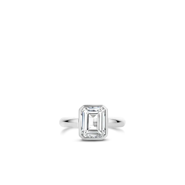 TI SENTO Milano | Anello solitario in argento 925 con zircone quadrato