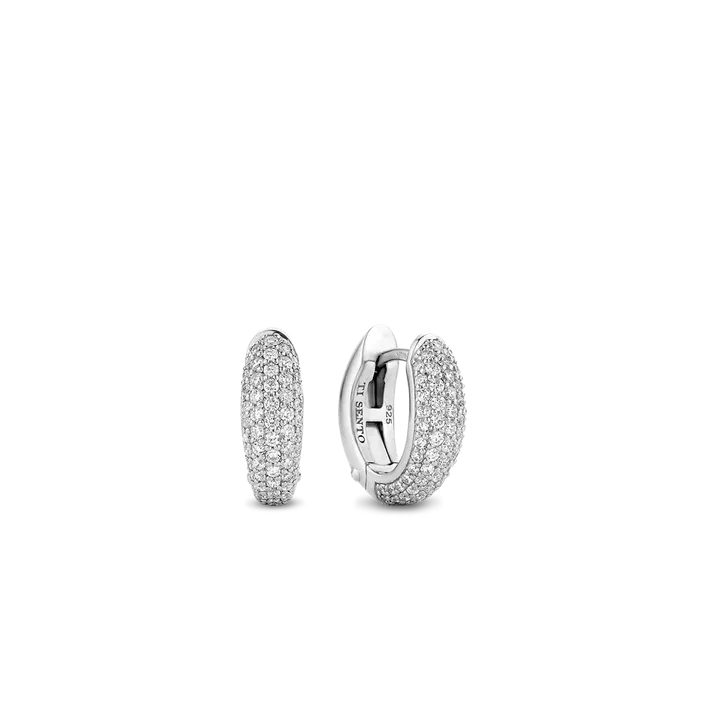 TI SENTO Milano | Orecchini boccolette in argento 925 e zirconi pavè